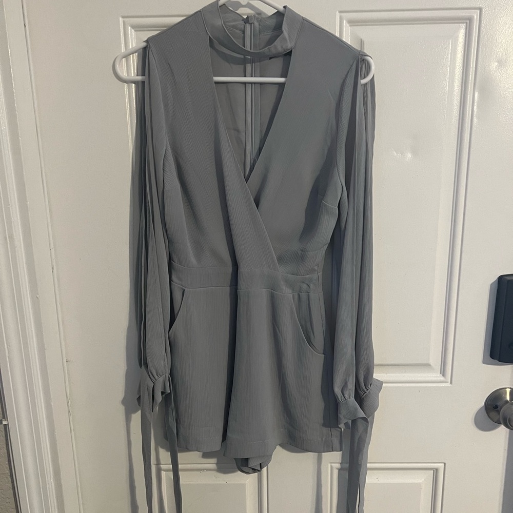 Grey/Light Blue Romper